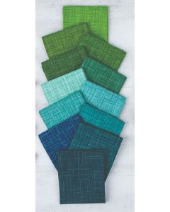 Grasscloth FQ Bundle Green_Blue 12 Count