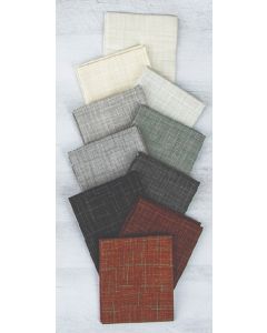 Grasscloth FQ Bundle White_Gray_Brown  10 Count